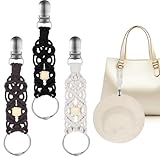 3PCS Hat Clip Cotton Hat Clip for Travel Fashion Non-magnetic Storage Hook for Bag Backpack Luggage, Vacation Traveling Essentials Accessory for Women（Black, Milky White, Brown）
