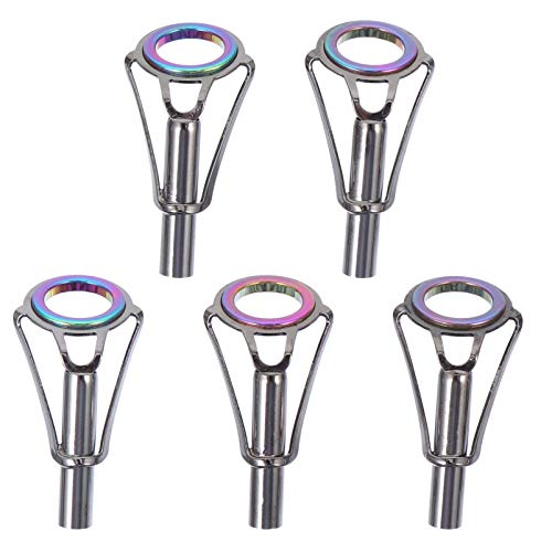 Kit de reparo de anéis de aço inoxidável com ponta de vara de pescaria, 5 peças, acessórios de mastr