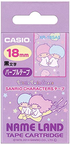 カシオ ラベルライター ネームランド サンリオキャラクターテープ 18mm XR-18SA5 リトルツインスターズ