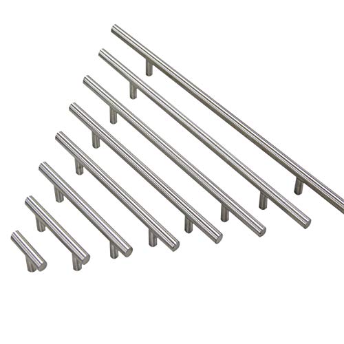 Preisvergleich Produktbild Meisax 10x Möbelgriff Edelstahl T Schrankgriff Stangengriff für Tür Küchenschrank Kleiderschrank Griff Rostfrei Mittlere Größe (Bohrlochabstand: 128 mm)