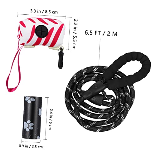 Corde de traction et laisse de chien pour promenade en extérieur avec distributeur de sacs - 3