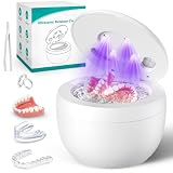 Upgraded Ultrasonic Retainer Cleaner, 45kHz Ultrasonic Dentures Cleaner for Night Guards, Braces, Aligner, Toothbrush, Jewelry and More, 4 Modes Cleaning Pod 200ML