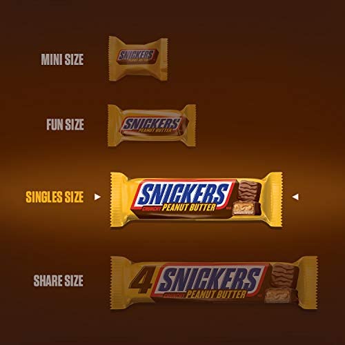 Snickers Peanut Butter Squared Singles Size Chocolate Candy Bars 1.78-Ounce Bar 18-Count Box, Multi #TOP1