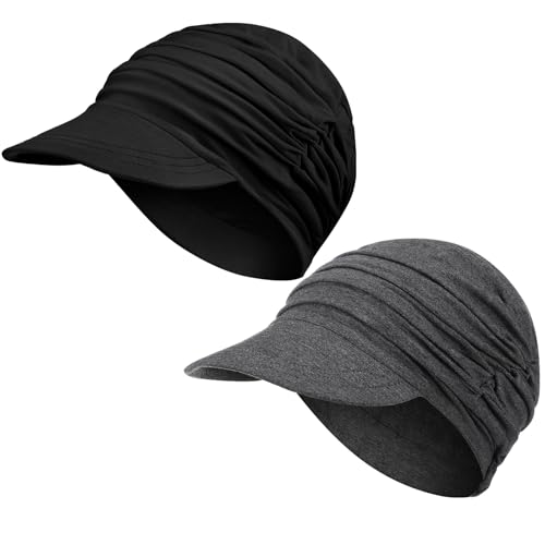 Image of 6 Pcs Chemo Cancer Hat for Women Breathable Bamboo Newsboy Baseball Cap Soft Headwear for Cancer Patient Hair Loss