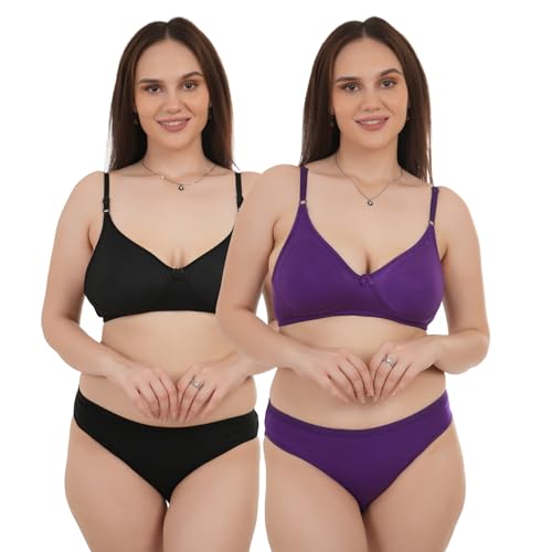 Image of Unitrust Premium Lingerie Set with Full Coverage Non-Padded Bra and Hipster Panty Set