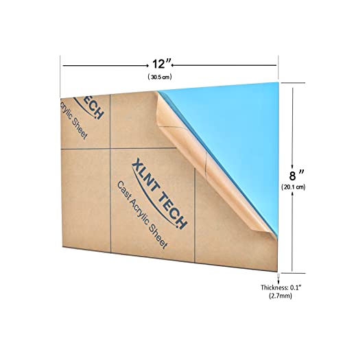 Image of Colored Acrylic Sheets 8x12 - 10 Colors 10 Pcs, 1 /8 inch Transparent Cast Acrylic for Laser Cutting Engraving | Glowforge Pro /Plus xTool P2 K40 CO₂ Compatible | DIY Signs Keychains Cake Toppers