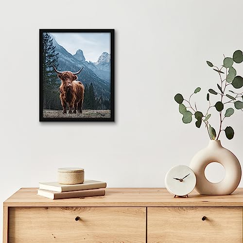 Americanflat 8x10 Picture Frame with Shatter-Resistant Glass - Streamline Collection - Thin Border Photo Frame for Tabletop and Wall Display - Hanging Hardware and Easel Stand Included - Black