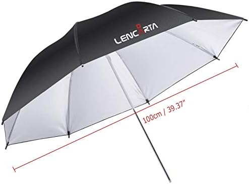 LENCARTA Photography Umbrella 39" 100cm Professional Studio Lighting Reflective Soft White Umbrella For Photography Studio Light Flash Collapsible Reflective Umbrella Strobe Monolight LED Video Light