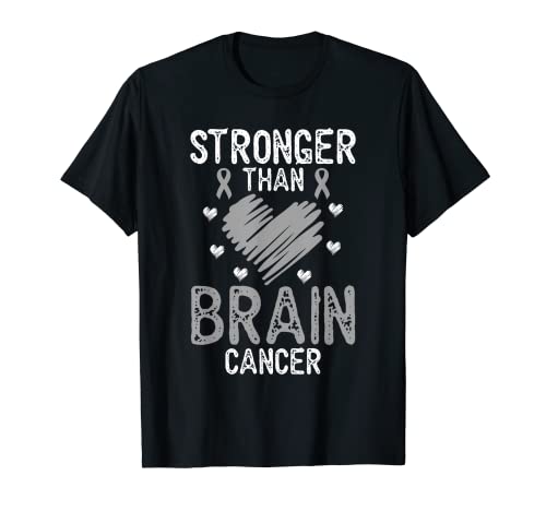 Más Fuerte Que El Cáncer De Cerebro Regalos De Concientización Gris Cinta Hombres Camiseta