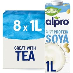 Alpro Soya Drink - Plant-Based Long Life Dairy Free & Lactose Free Milk Alternative - 1L (Pack of 8)