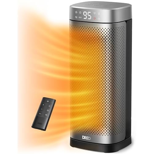 Dreo Space Heaters for Indoor Use, 16 Inch Fast Heating Portable Heaters with Remote, 12H Timer, 70° Oscillation, Overheat Protection, Safety Heat, Large PTC Ceramic Electric for Bedroom Home Office
