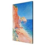 Malen Nach Zahlen XXL 45x70cm Knitterfreie Leinwand Meer Malen Nach Zahlen Erwachsene mit Rahmen, DIY Kreativ Set für Erwachsene mit 3 Pinseln und Acrylfarbe, Zimmer Deko Aesthetic Landschaft,d338k