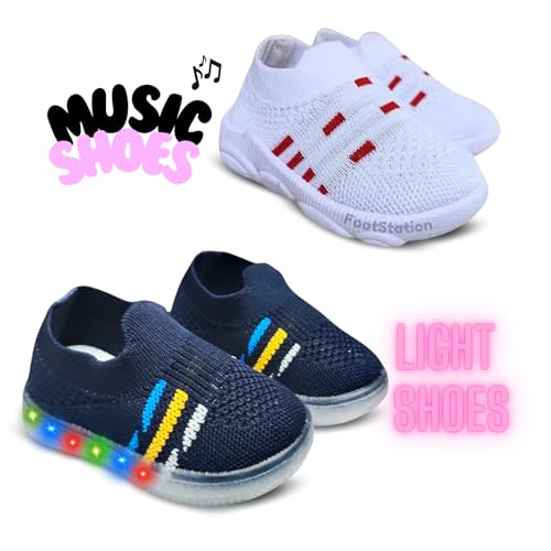 Image of Kids Trending Slip-On Shoes Combo, Pack of 2 (Light Shoe + Musical Shoe)