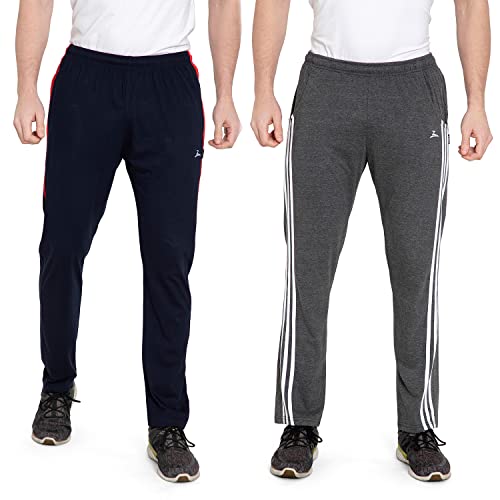 Image of Zeffit Solid Cotton Track Pants /Lower Sport Wear for Men & Boys | Stylish Regular Fit Track Pants for Gym /Running /Workout /Jogging /Sports (Pack of 2)