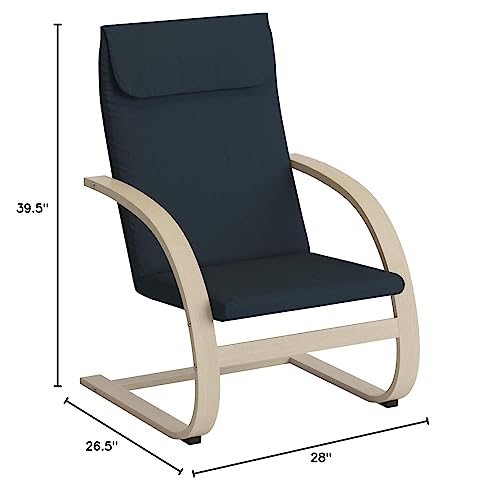 Niche Mia Bentwood Reclining Lounge Chair, 26.5" Wx28 Lx39.5 H, Natural/Black #TOP6