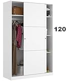 Armario puertas correderas Estrella 120 cm de ancho ALTO 204cm acabado Blanco Brillo