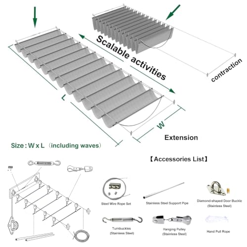 Auvent de voile d'ombrage de vague en forme de U rétractable 1.5x5m - 8