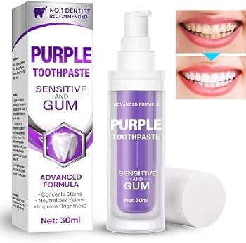 iTecFreely Purple Toothpaste Whitening, Fast & Effective Purple Toothpaste, Color Corrector Toothpaste Suitable for Coffee, Smoking, Yellow Teeth