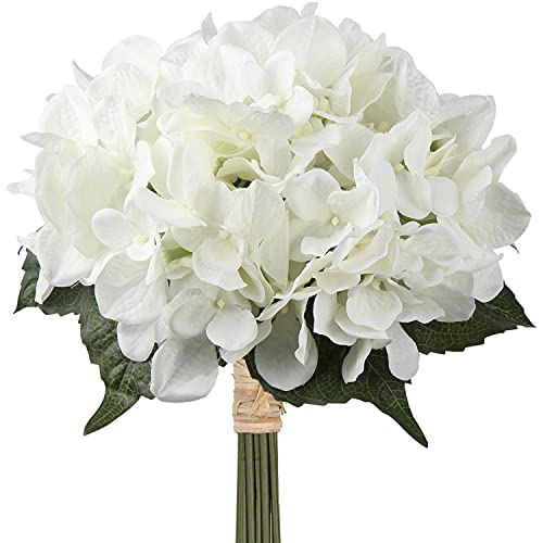Fleurs artificielles d'hortensia artificielles en soie 9 têtes Bouquet d'hortensias pour mariage, maison, fête, cuisine, bureau Cover