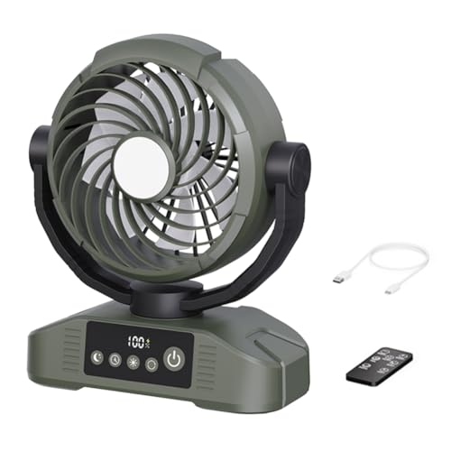 Ventilateur extérieur de bureau 20000mAh rechargeable avec lumière LED à 5 vitesses