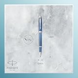 Pióro kulkowe Parker IM Writing Rituals, niebieski odcień Peaceful Blue z gradientem i chromowanym wykończeniem, końcówka fine, czarny atrament, opakowanie prezentowe
