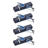 WENS JOOY 4 Pack Reading Glasses for Men Readers Blue Light Blocking with Case (Black, 2.0, multiplier_x)
