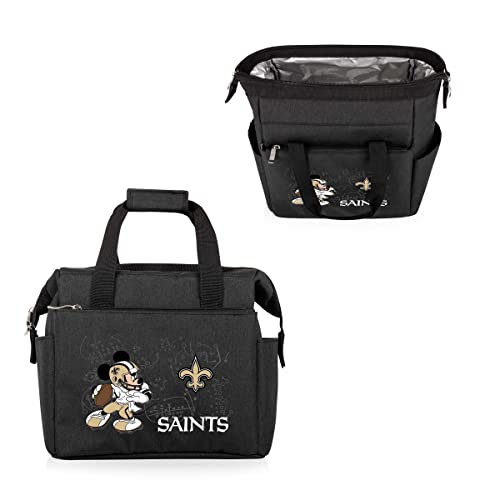 Image of PICNIC TIME NFL Mickey Mouse On The Go Lunch Bag - Soft Cooler Lunch Box - Insulated Lunch Bag, (Black)