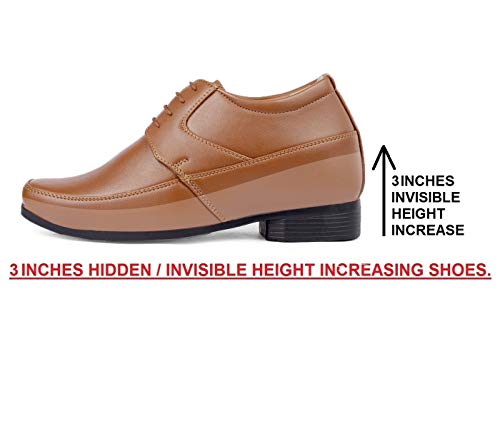 Image of BXXY Men's 2 inch Height Increasing Synthetic Material Formal Moccasion, Slip-On Shoes with Pu Sole.