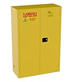 Jamco 45-Gallon Safety Flammable Steel Cabinet for Flammable Liquids, Manual Close Doors, Yellow, 43-Inch x 18-Inch x 65-Inch, Model BM45