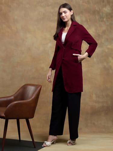 Image of KOTTY Womens Cotton Blend Standard Length Elegant Style Coat - Classic Style with Modern Detailing