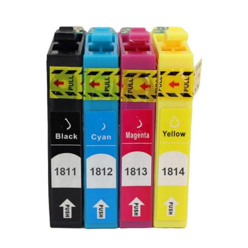 VeloHive Cartucho de Tinta T1811 T1812 T1813 T1814 Compatible con XP-30 XP-102 XP-202 XP-205 XP-302 XP-305 XP-402 XP-405 XP-212(1SET)
