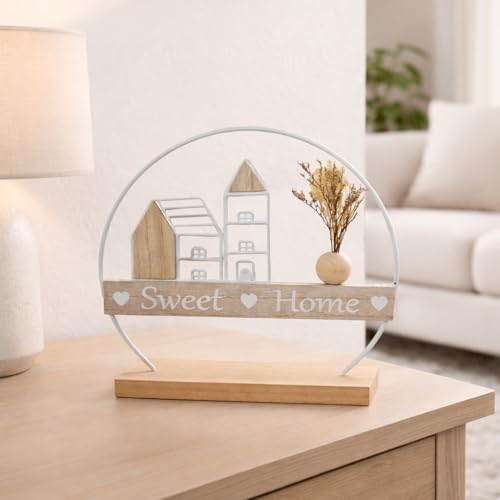 Image of CraftVatika Decorative Wooden Showpieces for Home Decor Living Room, Aesthetic Dcor, Sweet Home Room Decoration Items for Bedroom, House Warming Gifts Return Birthday for Woman Man