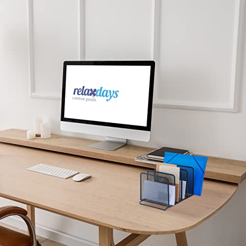 Range-revues bureau métal anthracite 5 compartiments trieur documents - 3