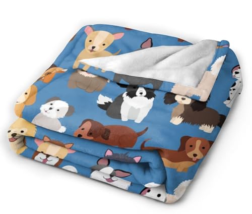 HGOD DESIGNS Dogs Throw Blanket Cute Dog and Puppy Set Soft Blankets and Throws 100x130cm Caring for Women Men - Image 4