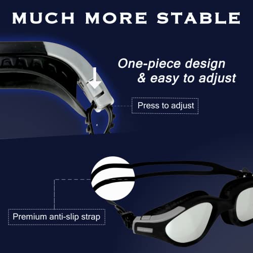 Chaesow Swim Goggles - Uv Polarized Swimming Goggles For Men Women Adults, Wide View And Adjustable, Anti-Fog And No Leaking #TOP2