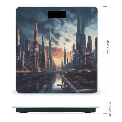 Báscula digital de baño precisa con vidrio templado 26x26 cm miniatura 2