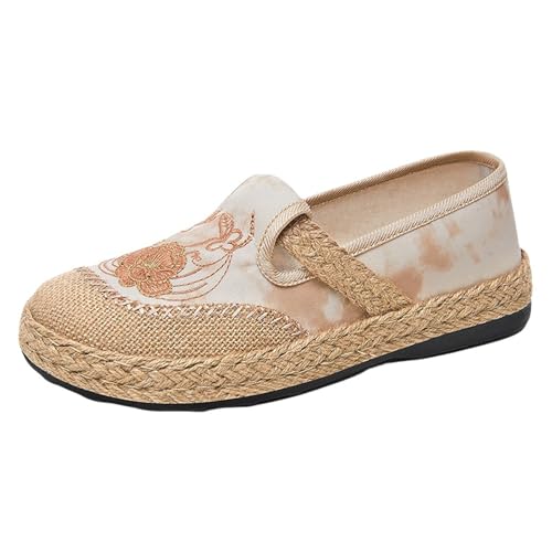 cfpqv Alpargatas para mujer, zapatos planos, sandalias de verano, zapatillas de verano, antideslizantes, informales, zapatos planos, zapatos de lona, transpirables y cómodos, zapatillas de lona,