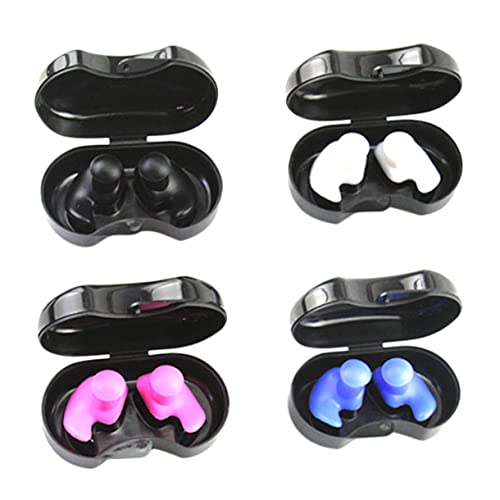 COOLHIYA Silicone Earplugs for Kids Adults Waterproof Swimming Ear Plugs 4 Pairs Reusable for Bathing
