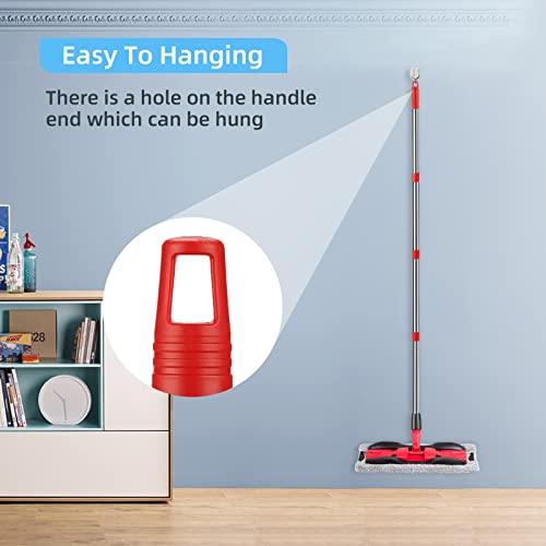 4-Section Spin Mop Replacement Handle，2.5-To-5 Foot Mop Stick Compatible With Triangle Spin Mop Base, Compatible With Ocedar Mop Handle For Easywring Mop Refills。 (Black)（Mop Head Not Included） #TOP5