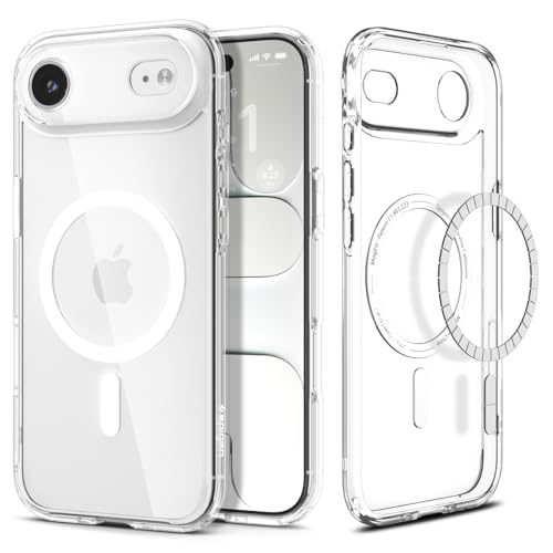 Image of Spigen Ultra Hybrid MagFit Back Cover Case Compatible with iPhone Air (2025), iPhone 17 Air Cover case (TPU + Poly Carbonate | Clear White)