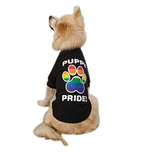 Puppy Pride Tee Shirt for Dogs, 24" XL, Black