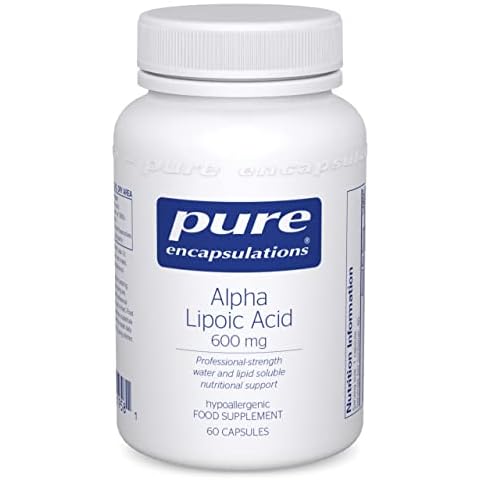 Pure Encapsulations - Alpha Lipoic Acid ALA 600mg - Hypoallergenic Water and Lipid Soluble Nutritional Supplement - 60 Vegetarian Capsules Cover