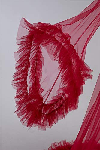 Women's Long Bridal Robes Tulle Lingerie Maternity Bathrobe Photoshoot Illusion Wedding Scarf Party Nightgown4