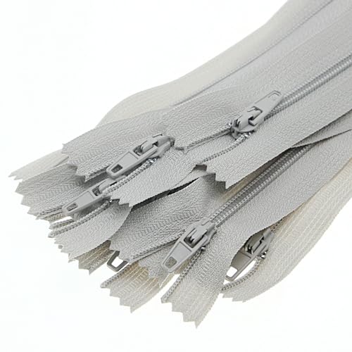 Fermetures éclair en nylon SHUNLI grises lot de 20 pour remplacer glissière de sac cassée