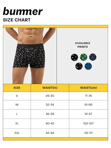 Image of Bummer Men's Premium Cotton Underwear | Fine Combed Cotton with Elastane for Stretch | Ultra Breathable Innerwear | Soft Fabric & No-Roll Waistband | Printed Trunks & Inner Combo for Men