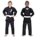 Elite Sports IBJJF Ultra Light BJJ Brazilian Jiu Jitsu Gi for Kids with Preshrunk Fabric and Free Belt, C3, Black