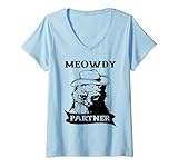 Photo Gallery donna cat cowboy divertente mashup meowdy partner paesi occidentali maglietta con collo a v Photo Gallery donna cat cowboy divertente mashup meowdy partner paesi occidentali maglietta con collo a v