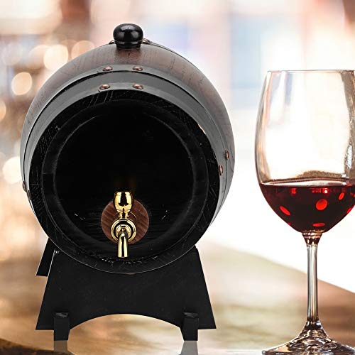Yasashi 3L Vintage Listrado Preto Carvalho Vermelho Barril Barril Recipiente Whiskey Barrel Dispense