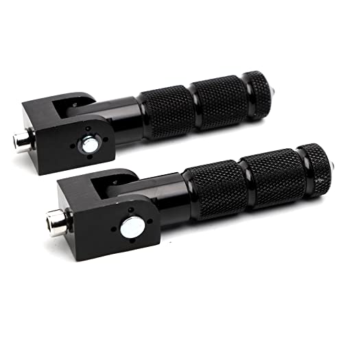 Minho Black CNC Folding Motorcycle Bicycle Foot Pegs M8 Rear Footrest Peg Footpeg For Mini Bike Parts Honda Grom MSX125 M8 Install Hole