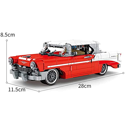 FYHCY Technic Classic Cars Bausatz, Retro-Autospielzeug zum Zurückziehen, Sammlerautomodell, Bausteine kompatibel mit… – Bild 5